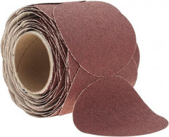 Norton - 5" Diam, 60 Grit Ceramic Adhesive PSA Disc - Coarse Grade, Maroon, F Weighted Backing, Flexible - Apex Tool & Supply