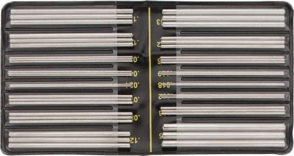 TESA Brown & Sharpe - 48 to 3 TPI, 0.5 to 6mm Pitch, Thread Pitch Diameter Measuring Wire - 48 Pieces - Apex Tool & Supply