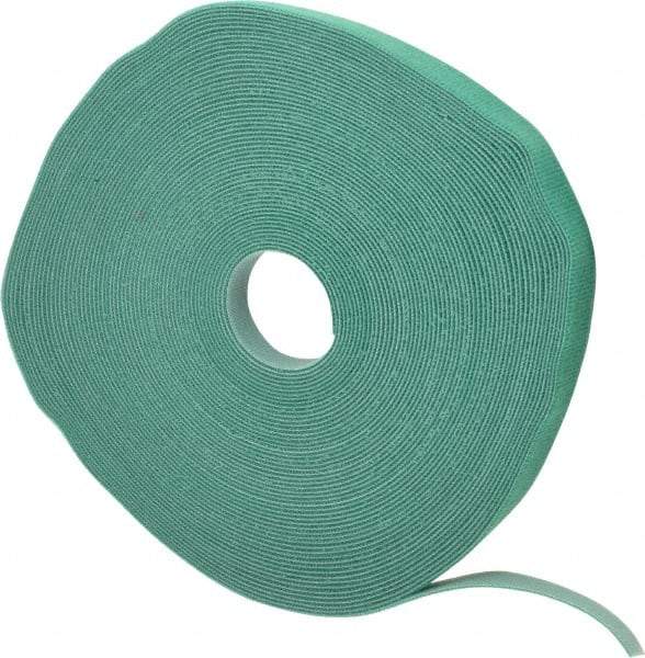 SpeedTech - 75' Long Green Nylon & Polyethylene Hook & Loop Strap - 50 Lb Tensile Strength - Apex Tool & Supply