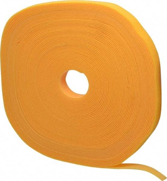 SpeedTech - 75' Long Yellow Nylon & Polyethylene Hook & Loop Strap - 50 Lb Tensile Strength - Apex Tool & Supply