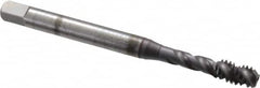 Emuge - 1/4-20 UNC, 3 Flute, TiCN Finish Cobalt Fast Spiral Flute Tap - Apex Tool & Supply
