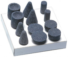 Grier Abrasives - 12 Piece Aluminum Oxide Vitrified Abrasive Point Set - Apex Tool & Supply