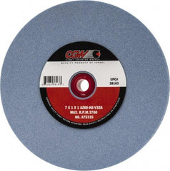 Camel Grinding Wheels - 60 Grit Aluminum Oxide Bench & Pedestal Grinding Wheel - 7" Diam x 1" Hole x 1" Thick, 3760 Max RPM, K Hardness, Medium Grade , Vitrified Bond - Apex Tool & Supply