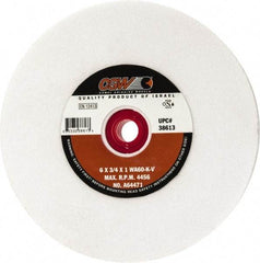 Camel Grinding Wheels - 60 Grit Aluminum Oxide Bench & Pedestal Grinding Wheel - 6" Diam x 1" Hole x 3/4" Thick, 4456 Max RPM, K Hardness, Medium Grade , Vitrified Bond - Apex Tool & Supply