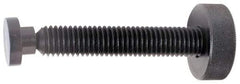 Gibraltar - 5/16-18 Knurled Shoulderless Swivel Pad Tip Grade C-12L14 Steel Thumb Screw - 2.485" OAL, 1-1/8" Head Diam x 3/8" Head Height, Black Oxide Finish - Apex Tool & Supply