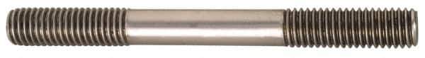 Gibraltar - 3/8-16 5" OAL Equal Double Threaded Stud - Stainless Steel, Black Oxide Finish, 1-1/4" Equal Thread Length - Apex Tool & Supply