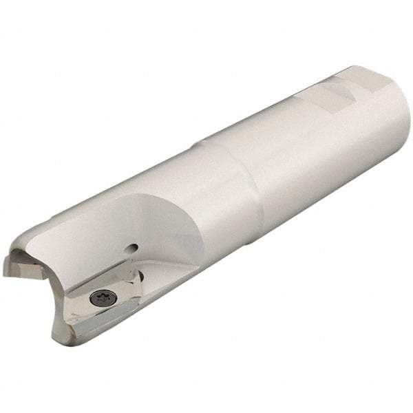 Iscar - 2" Cut Diam, 0.807" Max Depth of Cut, 1-1/4" Shank Diam, 5" OAL, Indexable Square Shoulder End Mill - HM90 APCR 2206.. Inserts, Weldon Shank, 90° Lead Angle, Through Coolant, Series Helialu - Apex Tool & Supply