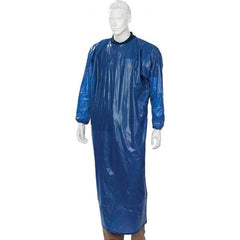 Ansell - 8 mil Thick Disposable & Chemical Resistant Apron - 8MIL BLUE XL VINYL HEAT SEAL COAT APRON - Apex Tool & Supply