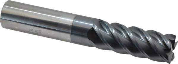 SGS - 1", 5 Flute, Single End, Solid Carbide, 0.03" Corner Radius End Mill - 6" OAL, 45° Helix, Right Hand Flute, 2-5/8" LOC, Right Hand Cut - Apex Tool & Supply