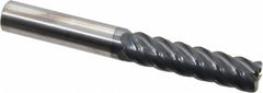 SGS - 1/2", 5 Flute, Single End, Solid Carbide, 0.06" Corner Radius End Mill - 4" OAL, 45° Helix, Right Hand Flute, 2" LOC, Right Hand Cut - Apex Tool & Supply