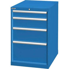 LISTA - 4 Drawer, 21 Compartment Bright Blue Steel Modular Storage Cabinet - Apex Tool & Supply