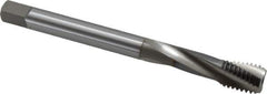 OSG - M12x1.75 Metric Coarse 3 Flute 6H Bottoming Spiral Flute Tap - Vanadium High Speed Steel, TiCN Finish, 110mm OAL, Right Hand Flute, Right Hand Thread, Series 13113 - Apex Tool & Supply