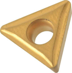 Value Collection - TPMT21.52 KC Grade TCN55 Carbide Turning Insert - TiN Finish, 60° Triangle, 1/4" Inscr Circle, 3/32" Thick, 1/32" Corner Radius - Apex Tool & Supply