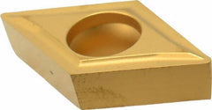 Value Collection - DCMT32.51 Grade TCN55 Carbide Turning Insert - TiN Finish, 55° Diamond, 3/8" Inscr Circle, 5/32" Thick, 1/64" Corner Radius - Apex Tool & Supply