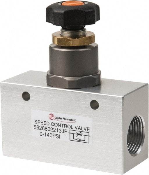 PRO-SOURCE - 3/4" NPT Inline Speed Control Valve - 0 to 140.78 psi & Aluminum Alloy Material - Apex Tool & Supply