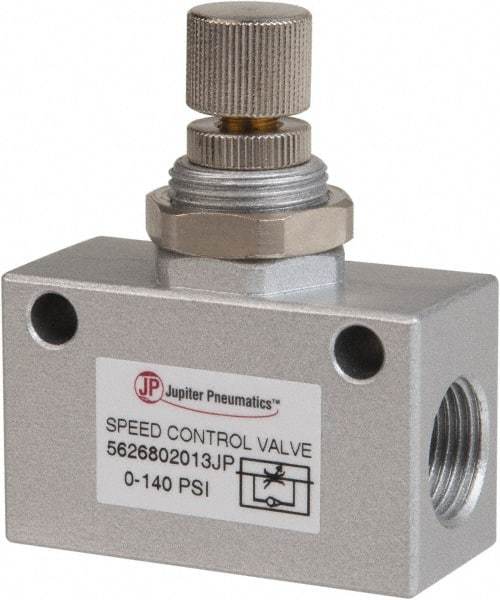 PRO-SOURCE - 3/8" NPT Inline Speed Control Valve - 0 to 140.78 psi & Aluminum Alloy Material - Apex Tool & Supply