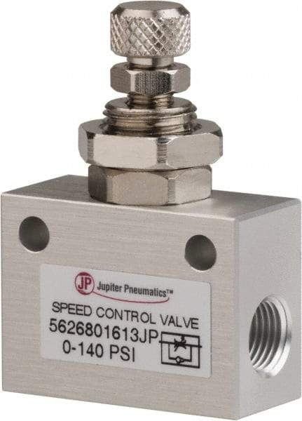 PRO-SOURCE - 1/8" NPT Inline Speed Control Valve - 0 to 140.78 psi & Aluminum Alloy Material - Apex Tool & Supply
