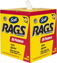 Scott - Virgin Double Re-Creped Rag - Medium Lint, White, 11 x 12", Comes in Box - Apex Tool & Supply