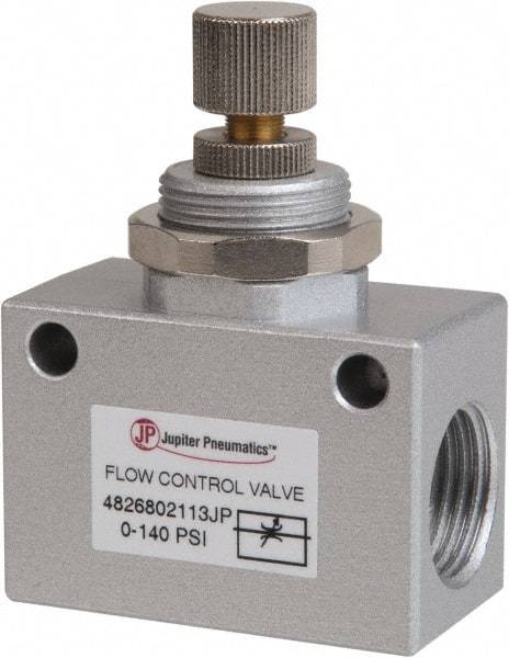 PRO-SOURCE - 1/2" NPT Inline Flow Control Valve - 0 to 140.78 psi & Aluminum Alloy Material - Apex Tool & Supply