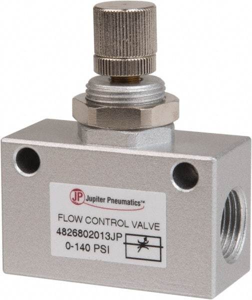 PRO-SOURCE - 3/8" NPT Inline Flow Control Valve - 0 to 140.78 psi & Aluminum Alloy Material - Apex Tool & Supply