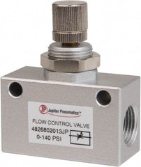PRO-SOURCE - 3/8" NPT Inline Flow Control Valve - 0 to 140.78 psi & Aluminum Alloy Material - Apex Tool & Supply