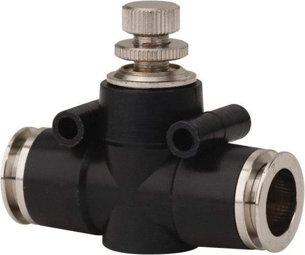 PRO-SOURCE - 1/2" Tube OD Inline Flow Control Valve - 0 to 113.76 psi & Techno Polymer, Brass, Steel Material - Apex Tool & Supply