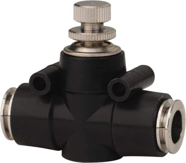 PRO-SOURCE - 3/8" Tube OD Inline Flow Control Valve - 0 to 113.76 psi & Techno Polymer, Brass, Steel Material - Apex Tool & Supply