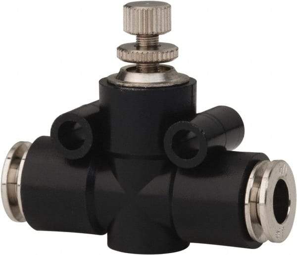PRO-SOURCE - 1/4" Tube OD Inline Flow Control Valve - 0 to 113.76 psi & Techno Polymer, Brass, Steel Material - Apex Tool & Supply