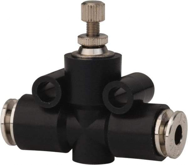 PRO-SOURCE - 5/32" Tube OD Inline Flow Control Valve - 0 to 113.76 psi & Techno Polymer, Brass, Steel Material - Apex Tool & Supply