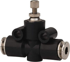 PRO-SOURCE - 5/32" Tube OD Inline Flow Control Valve - 0 to 113.76 psi & Techno Polymer, Brass, Steel Material - Apex Tool & Supply