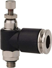 PRO-SOURCE - 10-32 Male NPT x 1/4" Tube OD Miniature Exhaust Valve - 0 to 113.76 psi & Techno Polymer, Brass, Steel Material - Apex Tool & Supply