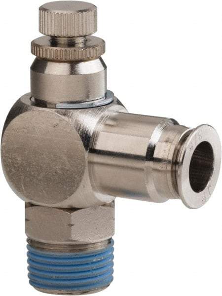 PRO-SOURCE - 3/8" Male NPT x 3/8" Tube OD Tamper Resistant Valve - 0 to 113.76 psi & Nickel Plated Brass Material - Apex Tool & Supply
