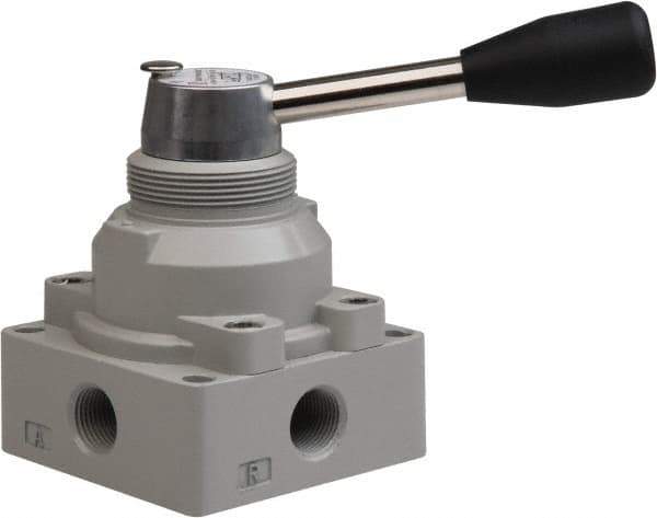 Value Collection - 3/8" NPT Manual Mechanical Valve - 4-Way, 2 Position with L Cock Device, 0.976 CV Rate & 127.98 Max psi - Apex Tool & Supply