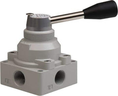 Value Collection - 1/2" NPT Manual Mechanical Valve - 4-Way, 3 Position with L Cock Device, 0.976 CV Rate & 127.98 Max psi - Apex Tool & Supply
