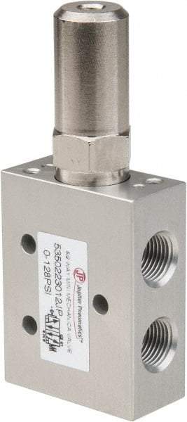 PRO-SOURCE - 1/8" NPT 5-Way, 2 Position Mini Mechanical Valve - 0.34 CV Rate, 9 CFM, 127.98 Max psi, Air Pilot/Spring Actuator - Apex Tool & Supply