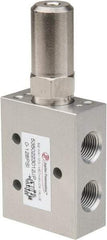 PRO-SOURCE - 1/8" NPT 5-Way, 2 Position Mini Mechanical Valve - 0.34 CV Rate, 9 CFM, 127.98 Max psi, Air Pilot/Spring Actuator - Apex Tool & Supply