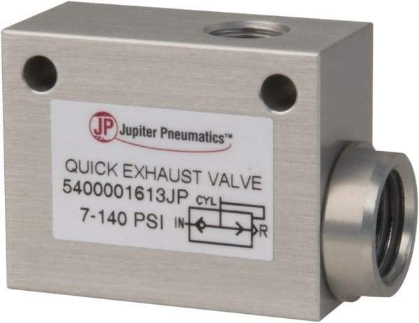 PRO-SOURCE - 1/8" NPT Quick Exhaust Valve - 1/4" Exhaust Port, 7.1 to 140.78 psi, Aluminum Alloy Material - Apex Tool & Supply