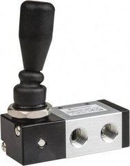 PRO-SOURCE - 1/4" NPT Manual Mechanical Valve - 3 Way, 2 Position, Lever/Detent, 0.98 CV Rate & 127.98 Max psi - Apex Tool & Supply