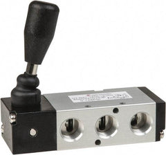PRO-SOURCE - 3/8" NPT Manual Mechanical Valve - 5-Way, 3 Position, Lever/Detent, 1.9 CV Rate & 127.98 Max psi - Apex Tool & Supply