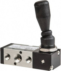 PRO-SOURCE - 1/4" NPT Manual Mechanical Valve - 5-Way, 2 Position, Lever/Detent, 0.98 CV Rate & 127.98 Max psi - Apex Tool & Supply