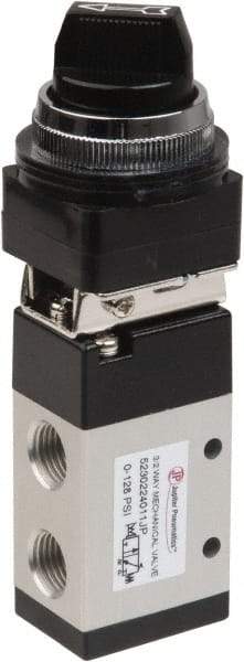 PRO-SOURCE - 1/4" NPT Mechanically Operated Air Valve - 3 Way, 2 Position, Selector/Manual, 0.98 CV Rate & 127.98 Max psi - Apex Tool & Supply