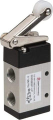 PRO-SOURCE - 1/4" NPT Mechanically Operated Air Valve - 3 Way, 2 Position, Roller Lever/Spring, 0.98 CV Rate & 127.98 Max psi - Apex Tool & Supply