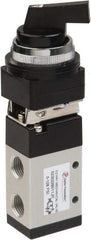 PRO-SOURCE - 1/4" NPT Mechanically Operated Air Valve - 3 Way, 2 Position, Long Selector/Manual, 0.98 CV Rate & 127.98 Max psi - Apex Tool & Supply