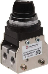 Value Collection - 1/8" NPT Mechanically Operated Air Valve - 3 Way, 2 Position, Two Stack Selector/Manual, 0.76 CV Rate & 127.98 Max psi - Apex Tool & Supply