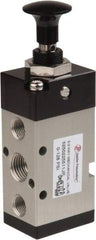 PRO-SOURCE - 1/4" NPT Mechanically Operated Air Valve - 5-Way, 2 Position, Push-Pull/Manual, 0.98 CV Rate & 127.98 Max psi - Apex Tool & Supply
