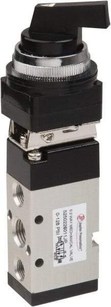 PRO-SOURCE - 1/4" NPT Mechanically Operated Air Valve - 5-Way, 2 Position, Long Selector/Manual, 0.98 CV Rate & 127.98 Max psi - Apex Tool & Supply