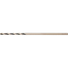 #27 1-7/8″ Flute Length 135° Cobalt Aircraft Extension Drill Straw Finish, 0.144″ Diam Straight-Cylindrical Shank, Split Point, Self-Centering