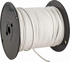 Made in USA - 14 AWG, 41 Strand, 500' OAL, Tinned Copper Hook Up Wire - White PVC Jacket, 0.136" Diam - Apex Tool & Supply