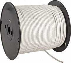 Made in USA - 12 AWG, 65 Strand, 500' OAL, Tinned Copper Hook Up Wire - White PVC Jacket, 0.155" Diam - Apex Tool & Supply