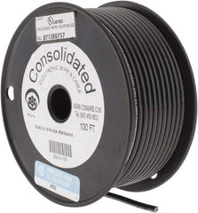 Made in USA - 12 AWG, 65 Strand, 100' OAL, Tinned Copper Hook Up Wire - Black PVC Jacket, 0.155" Diam - Apex Tool & Supply